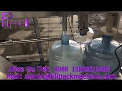 เครื่องบรรจุน้ำถัง 120BPH พร้อมหัวบรรจุแบบตายตัวและท่อส่ง SUS304 ทั้งหมด