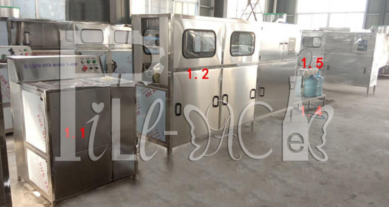 200BPH 5 แกลลอน 18.9L เครื่องบรรจุน้ำระบบ Line Semi Aurto ผู้ผลิต