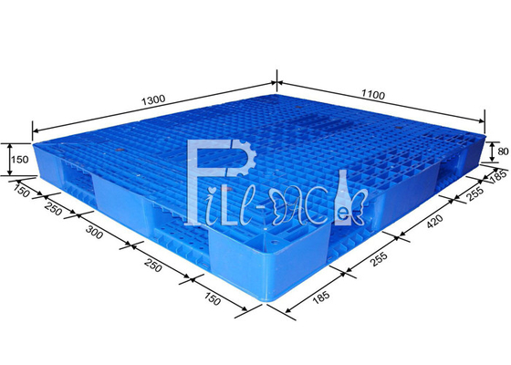 พาเลทพลาสติกรีไซเคิลน้ำ HDPE ขนาดใหญ่สองด้านวางซ้อนกันได้ Reversible ผู้ผลิต
