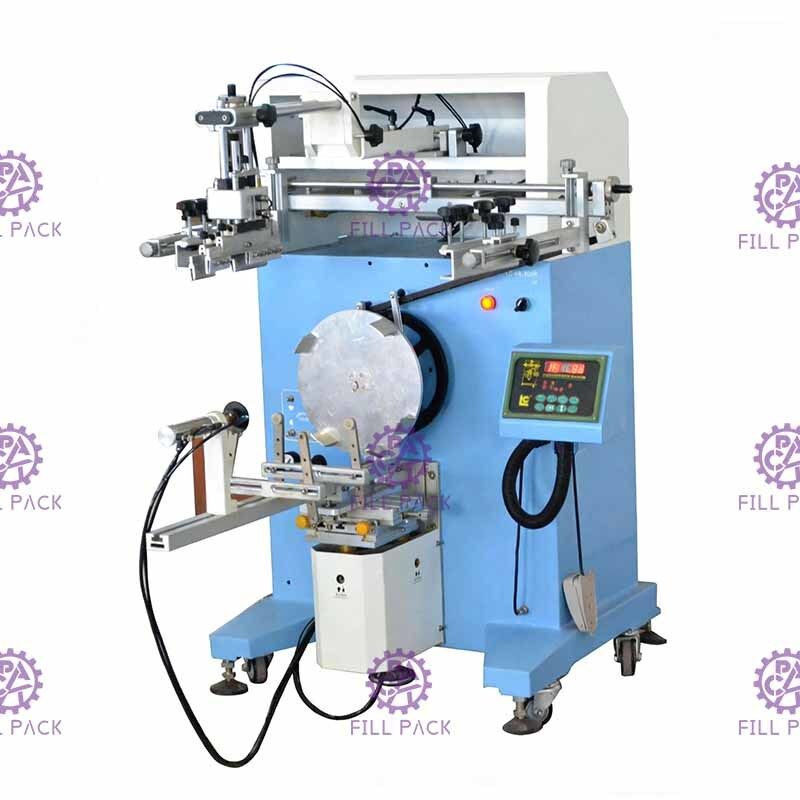 Semiauto โรตารี่ซิลค์สกรีนการพิมพ์ขวด Labeller การตรวจจับโฟโตอิเล็กทริกสำหรับขวด 20l ผู้ผลิต